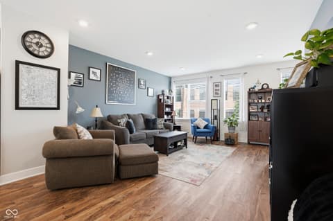 Living room at 745 Bates Street, Indianapolis, IN