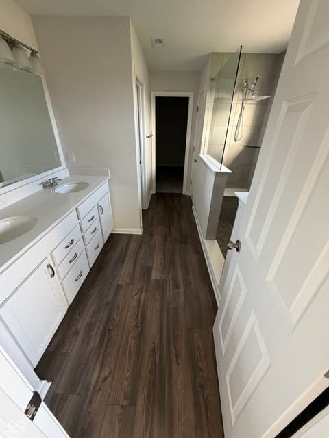 Primary bathroom at 4030 Omaha Drive, Bargersville, IN