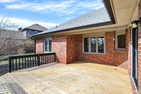 Outdoor living area at 7419 Franklin Parke Boulevard, Indianapolis, IN