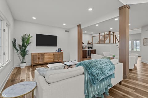 Primary bedroom at 96 Cedar Lane, Cicero, IN — Spacious primary suite with ensuite bath and loft area.