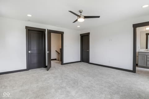 Primary bedroom at 18808 Cromarty Circle, Noblesville, IN — Spacious primary suite with ensuite and walk-in closet.