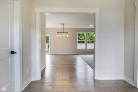 Foyer at 18802 Cromarty Circle, Noblesville, IN — Bright open foyer with hardwood floors and natural light.