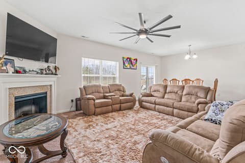 Living room at 5924 Wintersweet Lane, Whitestown, IN