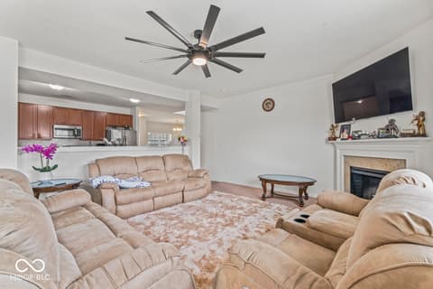 Living room at 5924 Wintersweet Lane, Whitestown, IN