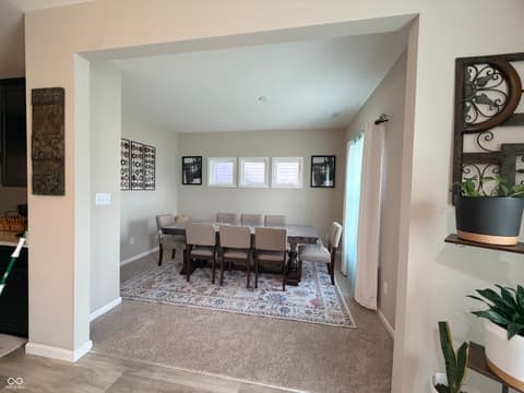 Dining room at 7265 Bailow Lane, McCordsville, IN