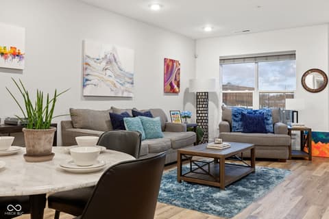Living room at 727 N Illinois Street, Indianapolis, IN