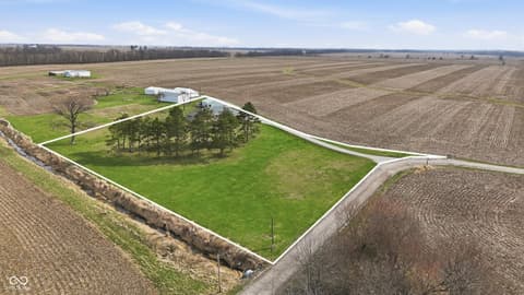 Aerial view at 6501 W County Road 1300 N, Russellville, IN
