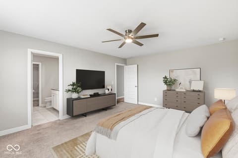 Primary bedroom at 2731 Grassy Branch Drive, Whitestown, IN