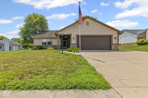 Front exterior at 6433 Southern Lakes Drive N, Indianapolis, IN