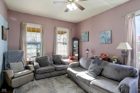 Living room at 202 N Monroe Street, Indianapolis, IN