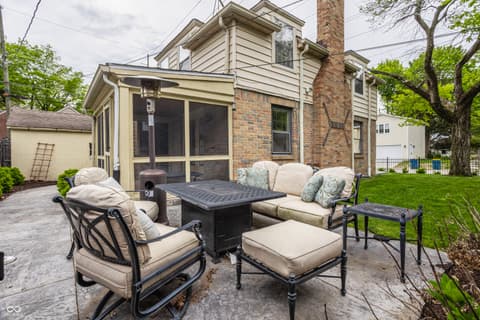Outdoor living area at 116 W 49th Street, Indianapolis, IN