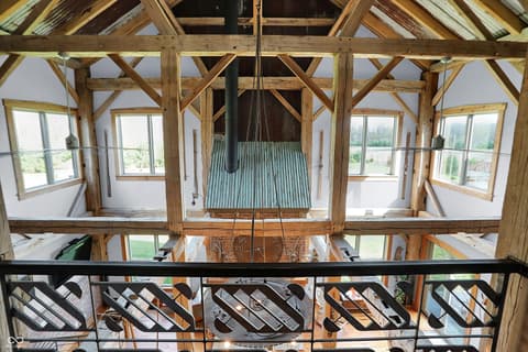 Bonus room at 25811 State Road 19, Arcadia, IN — Stunning loft with exposed beams and soaring ceilings.