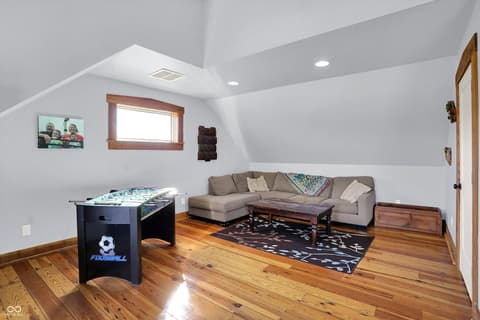 Bonus room at 25811 State Road 19, Arcadia, IN — Bright finished attic bonus room with entertainment space.