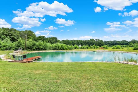 Yard at 25811 State Road 19, Arcadia, IN — Serene waterfront property with private pond and dock