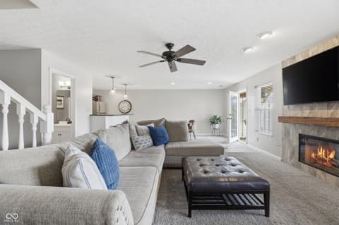 Living room at 8073 Lower Bay Lane, Indianapolis, IN