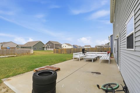 Outdoor living area at 2268 Maple Stone Lane, Greenwood, IN