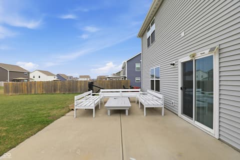 Outdoor living area at 2268 Maple Stone Lane, Greenwood, IN