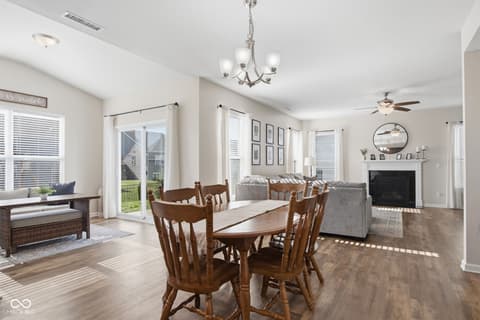 Dining room at 4355 Homestead Drive, Whitestown, IN