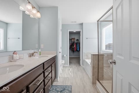 Primary bathroom at 4355 Homestead Drive, Whitestown, IN