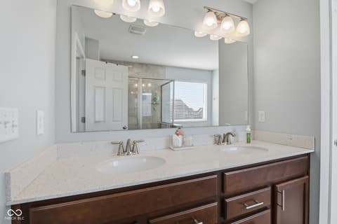 Primary bathroom at 4355 Homestead Drive, Whitestown, IN