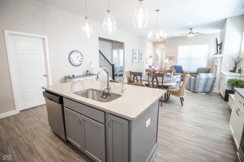 Kitchen at 15487 Heatherbank Drive, Westfield, IN — Bright open kitchen with island and modern finishes.
