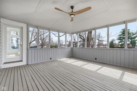 Outdoor living area at 15 Wildwood Drive, Carmel, IN