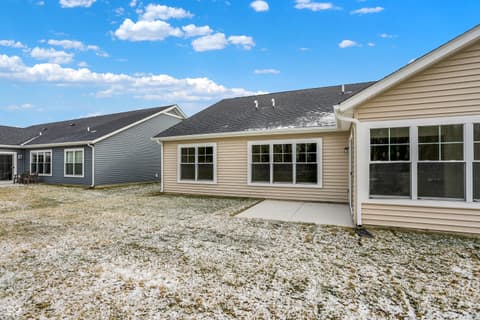 Backyard at 19488 Atwater, Sheridan, IN — Spacious new construction home with abundant windows.