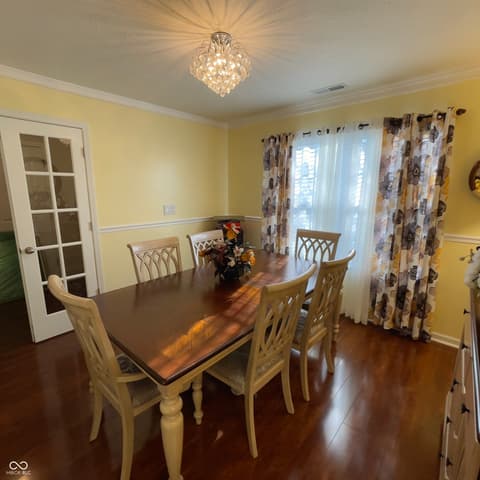 Dining room at 9509 Woodsong Lane, Indianapolis, IN