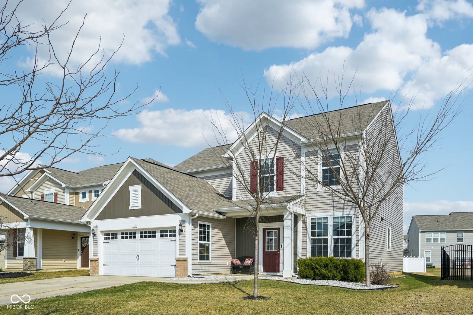 Front exterior at 6660 Harvest Moon Lane, Whitestown, IN