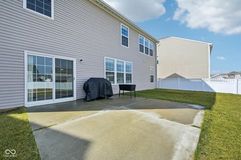 Outdoor living area at 6660 Harvest Moon Lane, Whitestown, IN