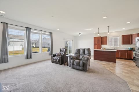 Living room at 6660 Harvest Moon Lane, Whitestown, IN