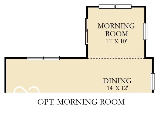 Spacious dining area with optional morning room.