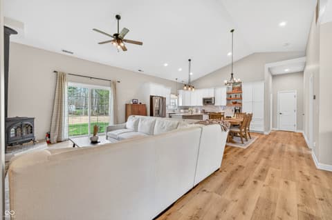 Living room at 4724 Covered Bridge Road, Nashville, IN