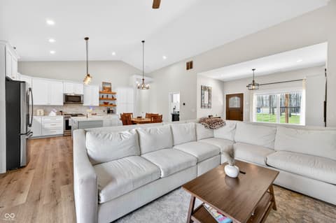 Living room at 4724 Covered Bridge Road, Nashville, IN