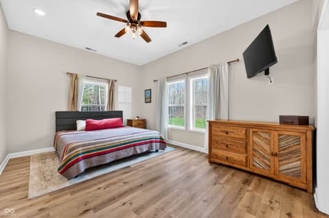 Primary bedroom at 4724 Covered Bridge Road, Nashville, IN