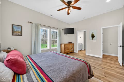 Primary bedroom at 4724 Covered Bridge Road, Nashville, IN