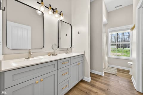 Primary bathroom at 4724 Covered Bridge Road, Nashville, IN