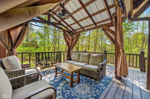 Outdoor living area at 209 Sanctuary Lane, Nashville, IN