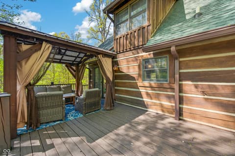Outdoor living area at 209 Sanctuary Lane, Nashville, IN