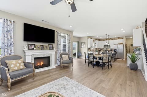 Living room at 70 Freeman Street, Whiteland, IN