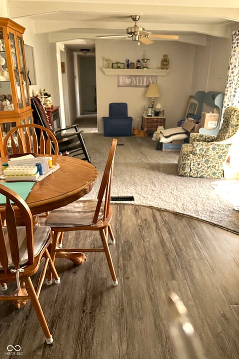 Dining room at 7466 S State Road 75, Coatesville, IN