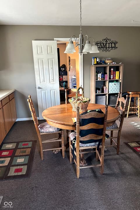 Dining room at 7466 S State Road 75, Coatesville, IN
