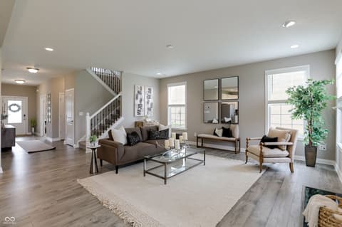 Living room at 6088 Farlin Drive, Whitestown, IN