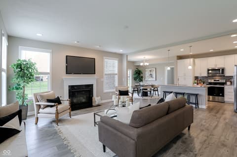 Living room at 6088 Farlin Drive, Whitestown, IN