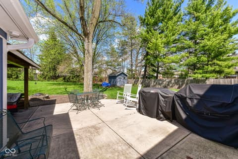 Outdoor living area at 150 Springs Court, Carmel, IN