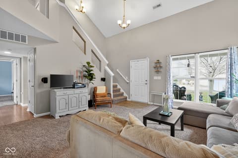 Living room at 11454 Seabiscuit Drive, Noblesville, IN