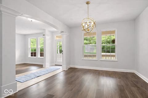 Dining room at 6792 Erika Lane, Nashville, IN