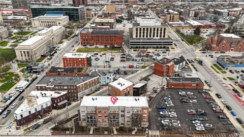 Aerial view at 110 E North Street, Indianapolis, IN