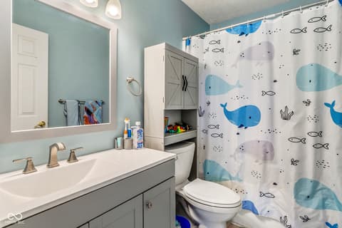 Bathroom at 665 Hummingbird Lane, Whiteland, IN