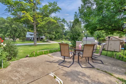 Outdoor living area at 157 E Hill Valley Drive, Indianapolis, IN
